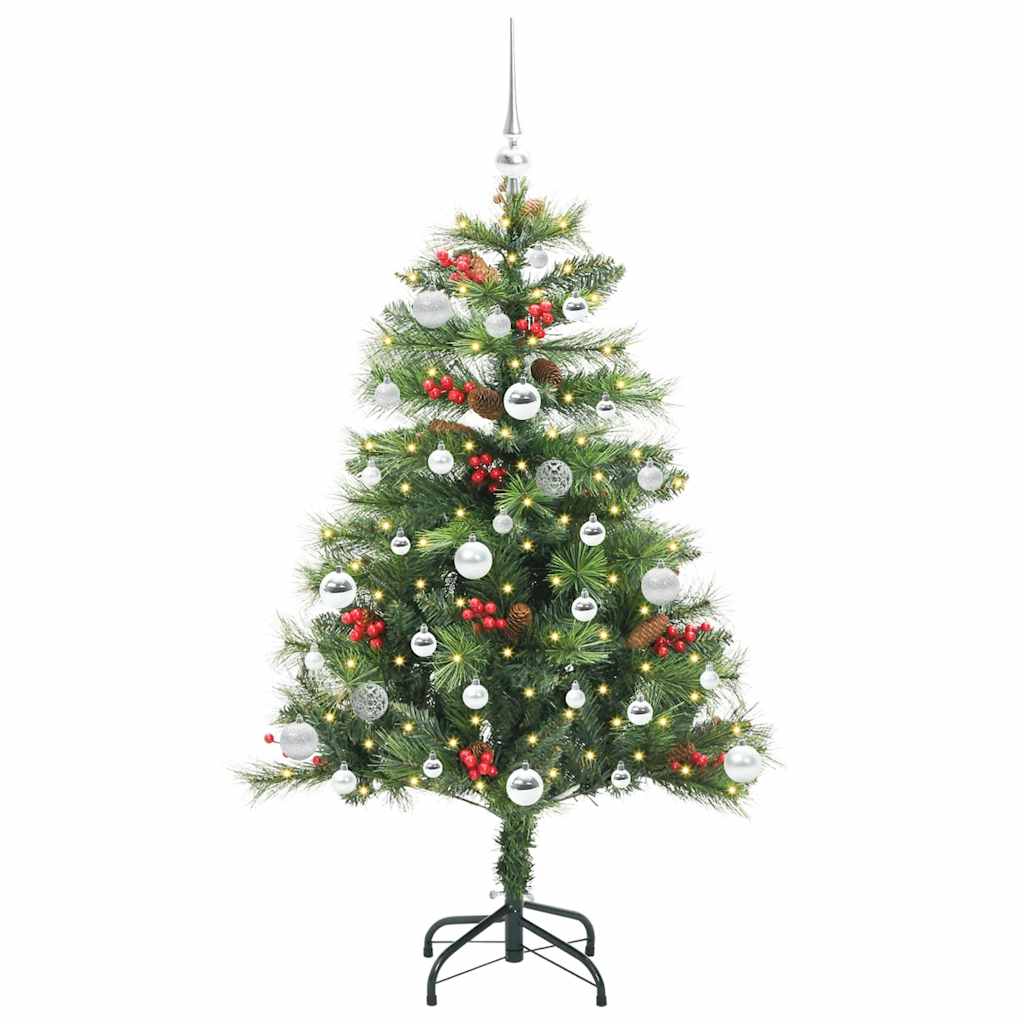 Mű karácsonyfa LED -es lámpákkal Zöld 150 cm PVC és fém