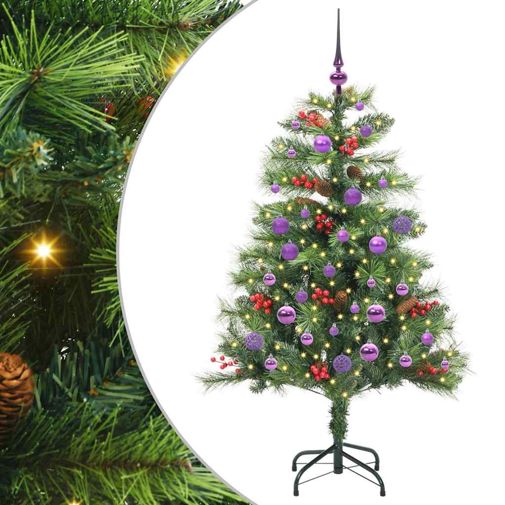 Mű karácsonyfa LED -es lámpákkal Zöld 150 cm PVC és fém