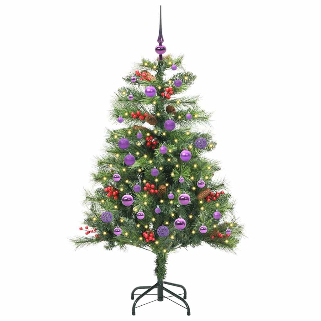 Mű karácsonyfa LED -es lámpákkal Zöld 150 cm PVC és fém