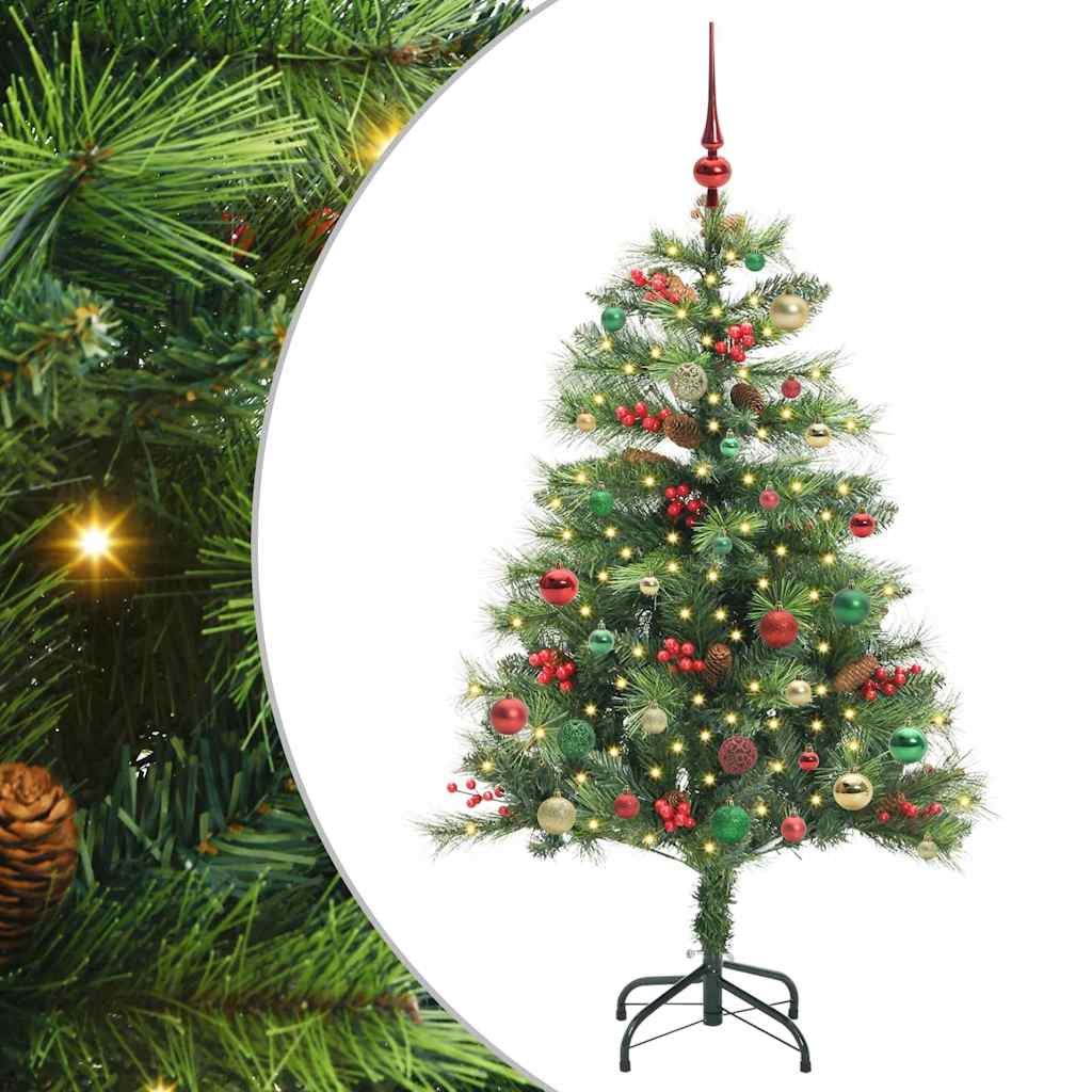 Mű karácsonyfa LED -es lámpákkal Zöld 150 cm PVC és fém