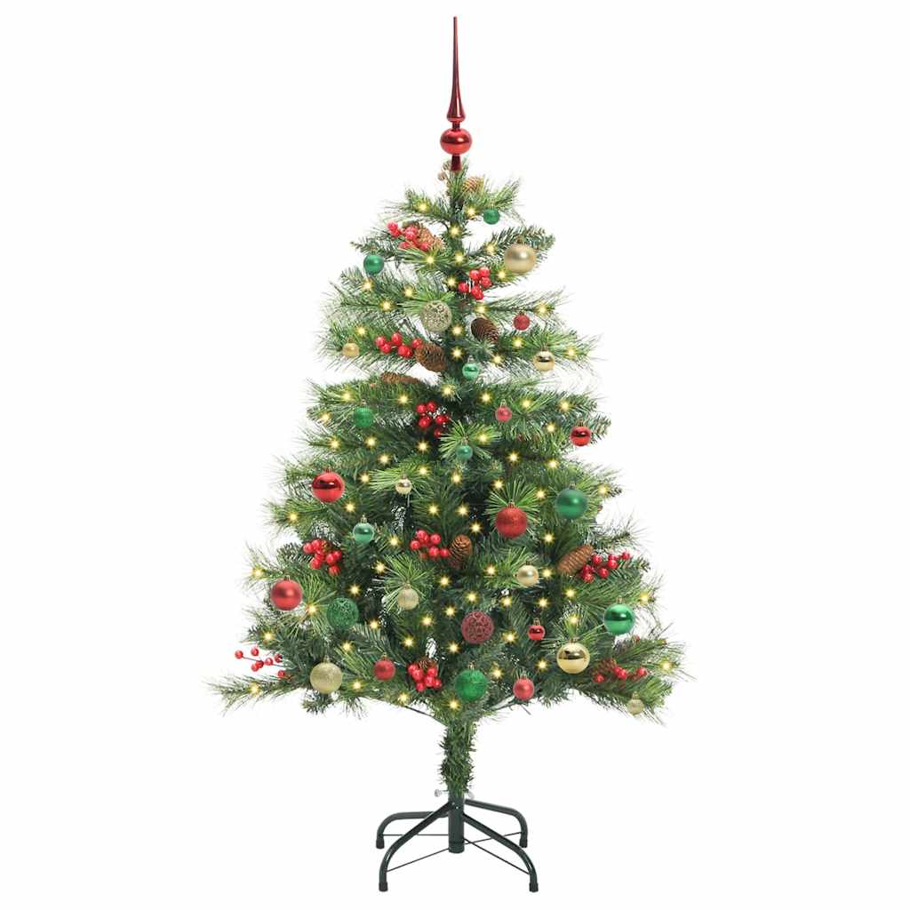 Mű karácsonyfa LED -es lámpákkal Zöld 150 cm PVC és fém