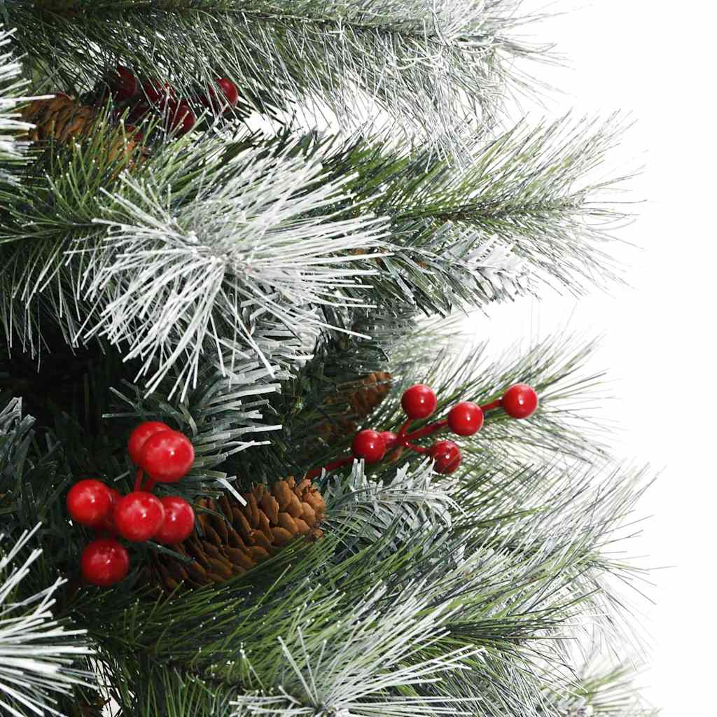 Mű karácsonyfa Zöld és fehér 150 cm PVC és Fém és Műanyag