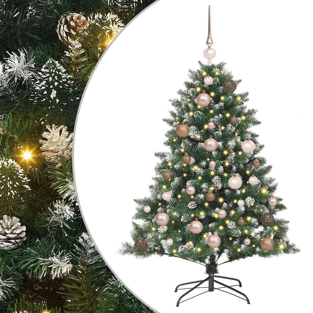 Mű karácsonyfa 150 LED-del Zöld 120 cm PVC és Műanyag és Acél
