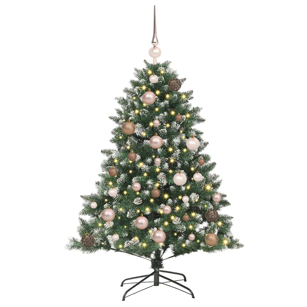Mű karácsonyfa 150 LED-del Zöld 120 cm PVC és Műanyag és Acél