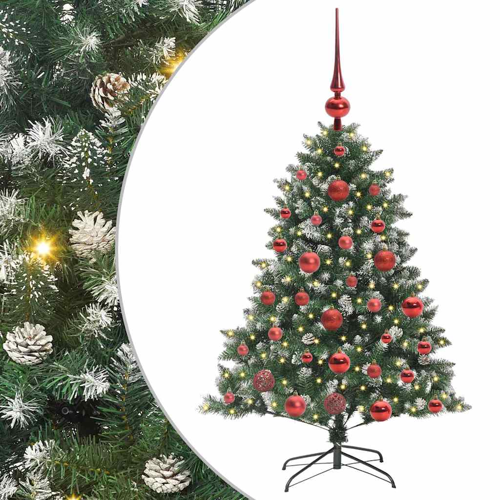 Mű karácsonyfa 150 LED-del Zöld 120 cm PVC és Műanyag és Acél