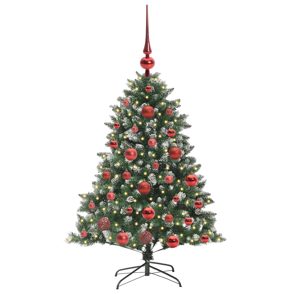 Mű karácsonyfa 150 LED-del Zöld 120 cm PVC és Műanyag és Acél