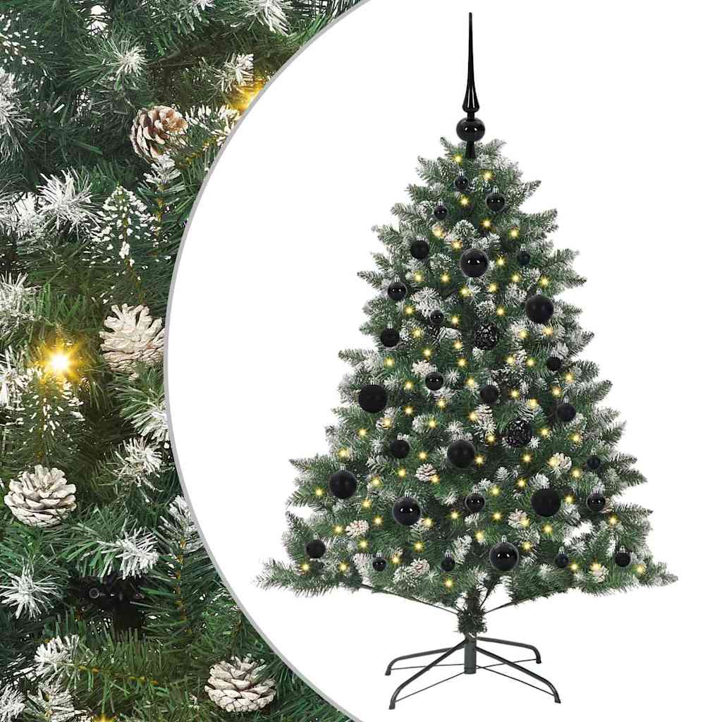 Mű karácsonyfa 150 LED-del Zöld 120 cm PVC és Műanyag és Acél