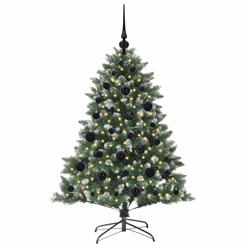 Mű karácsonyfa 150 LED-del Zöld 120 cm PVC és Műanyag és Acél