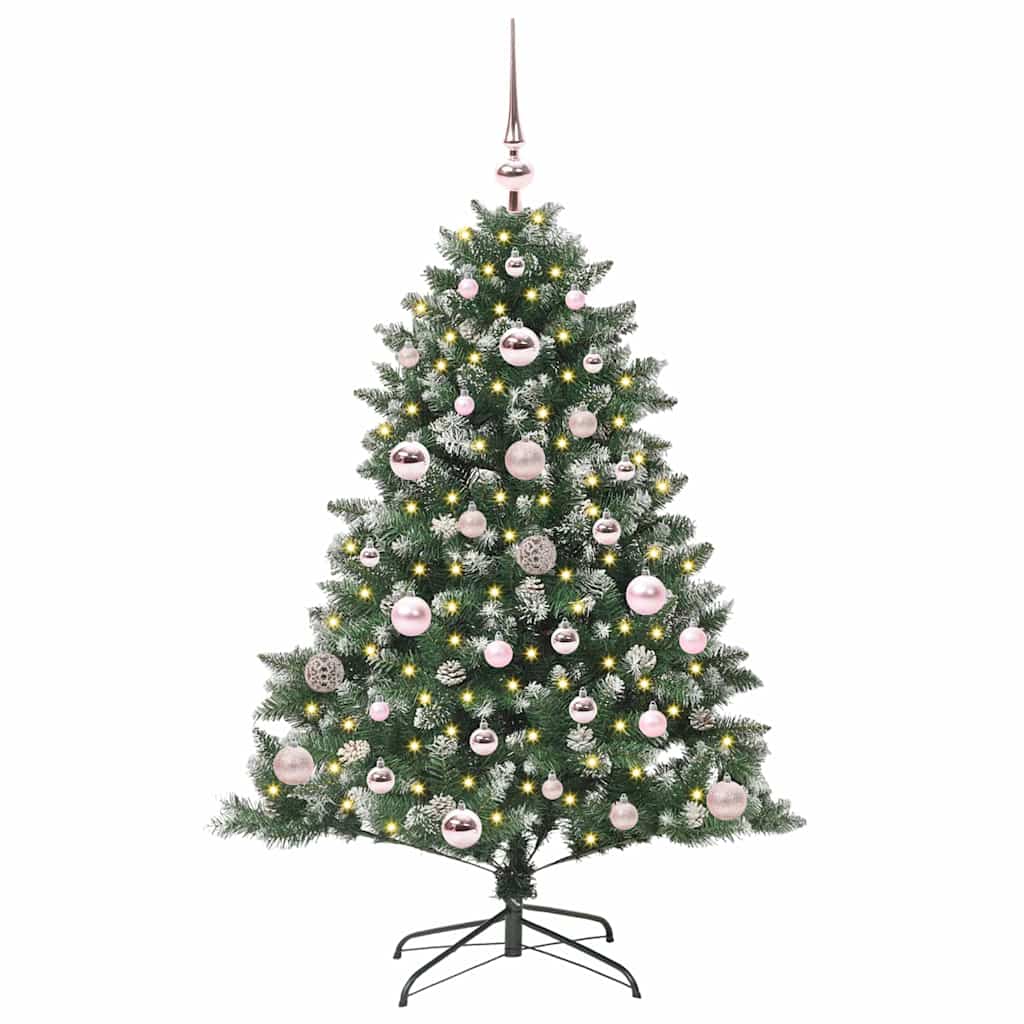 Mű karácsonyfa 150 LED-del Zöld 120 cm PVC és Műanyag és Acél