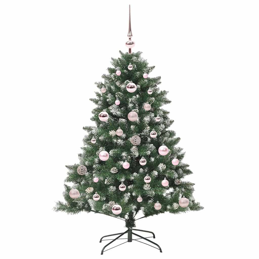 Mű karácsonyfa 150 LED-del Zöld 120 cm PVC és Műanyag és Acél