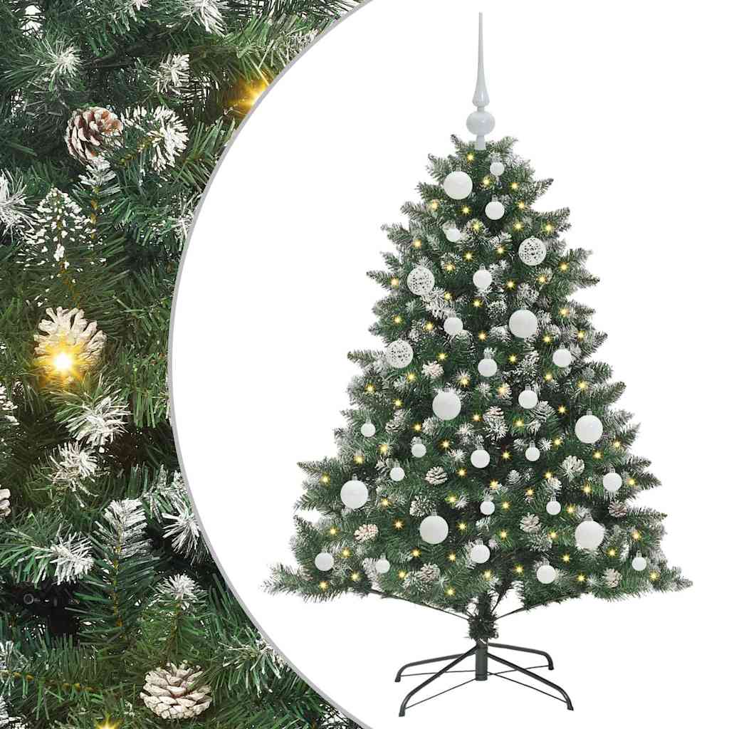 Mű karácsonyfa 150 LED-del Zöld 120 cm PVC és Műanyag és Acél