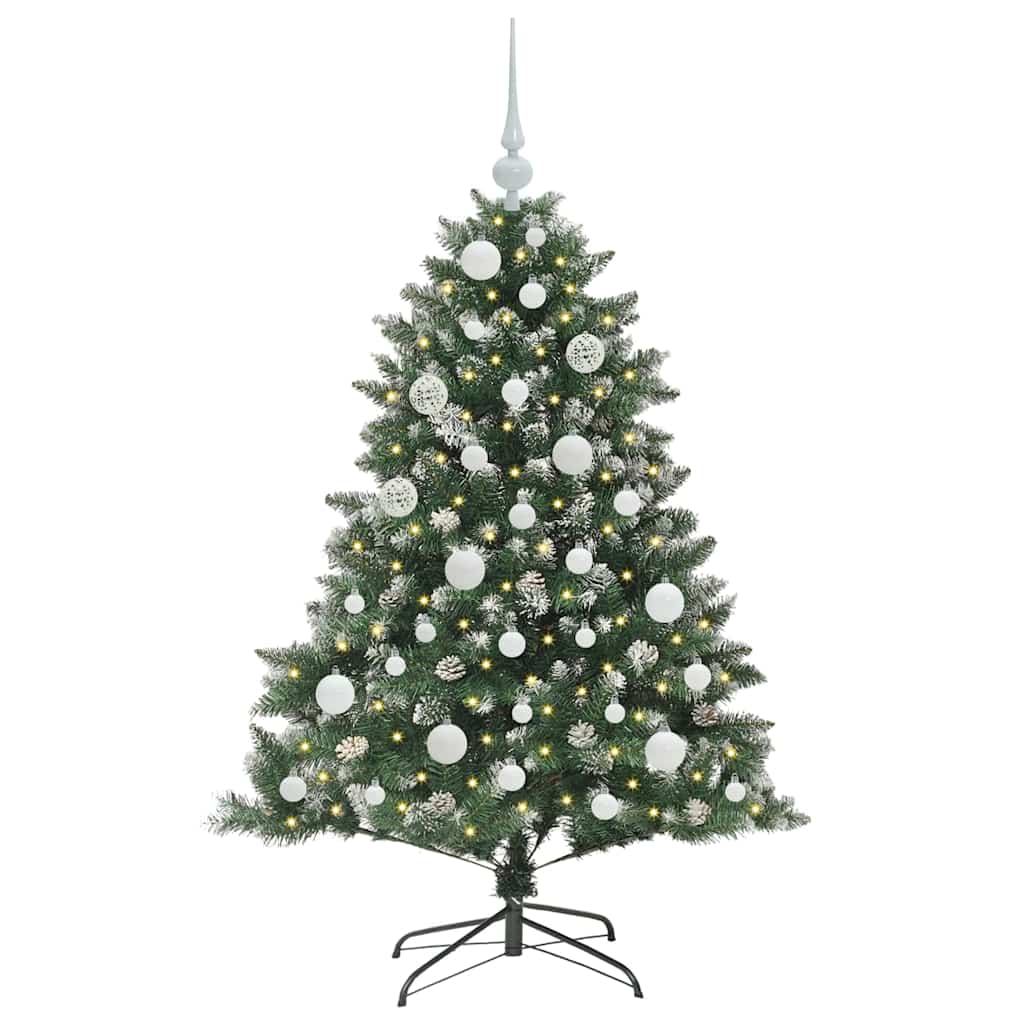 Mű karácsonyfa 150 LED-del Zöld 120 cm PVC és Műanyag és Acél