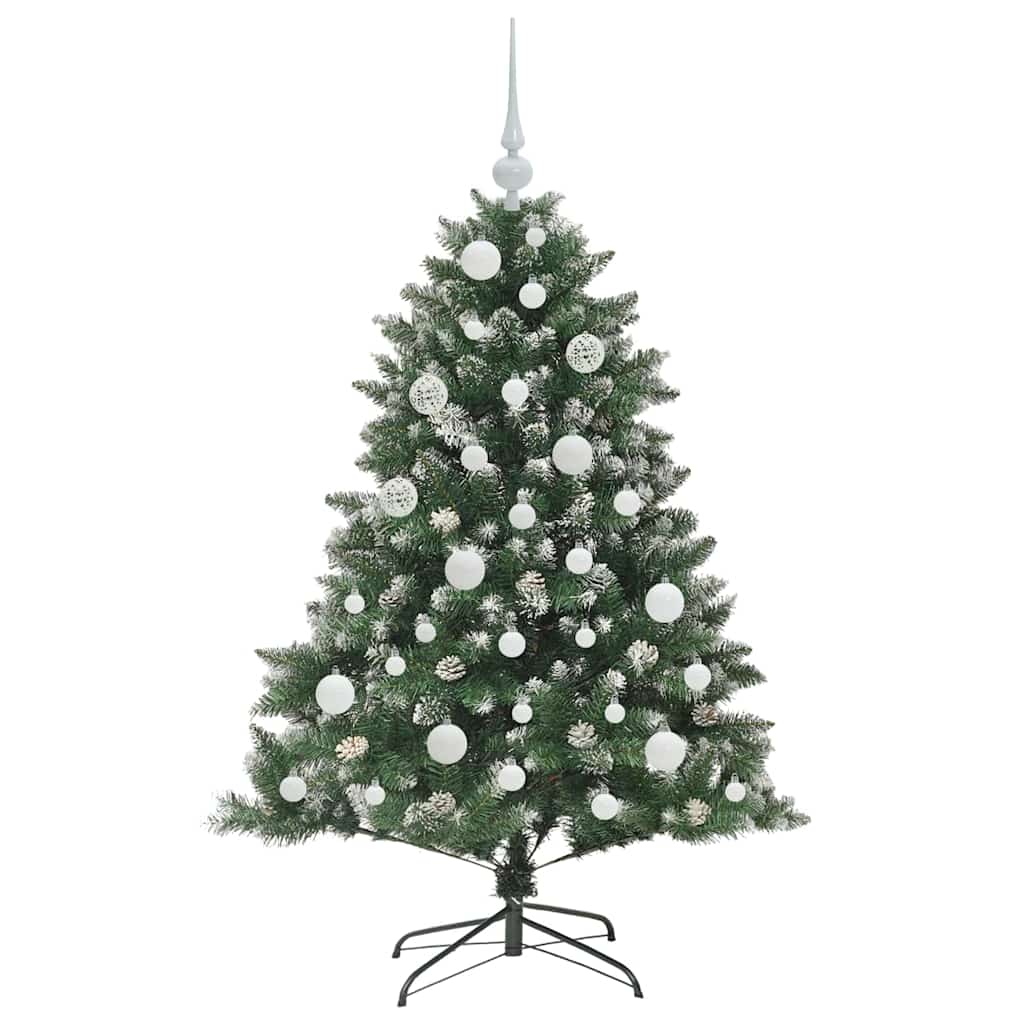 Mű karácsonyfa 150 LED-del Zöld 120 cm PVC és Műanyag és Acél