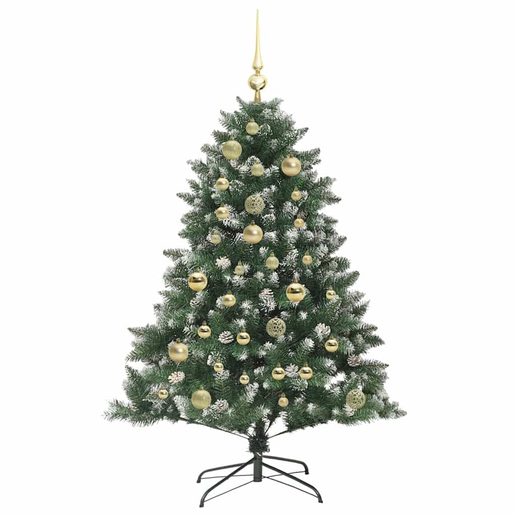 Mű karácsonyfa 150 LED-del Zöld 120 cm PVC és Műanyag és Acél