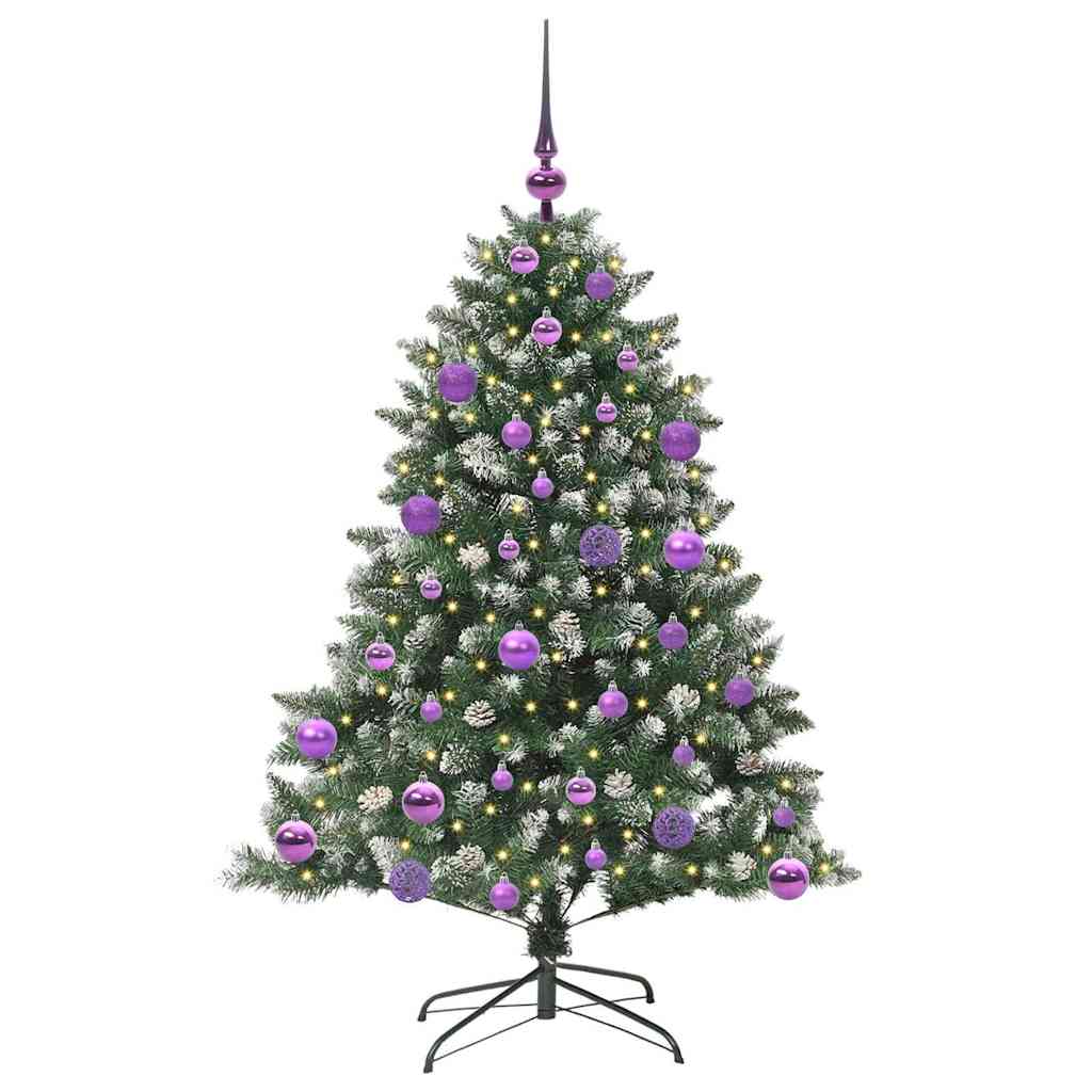 Mű karácsonyfa 150 LED-del Zöld 120 cm PVC és Műanyag és Acél