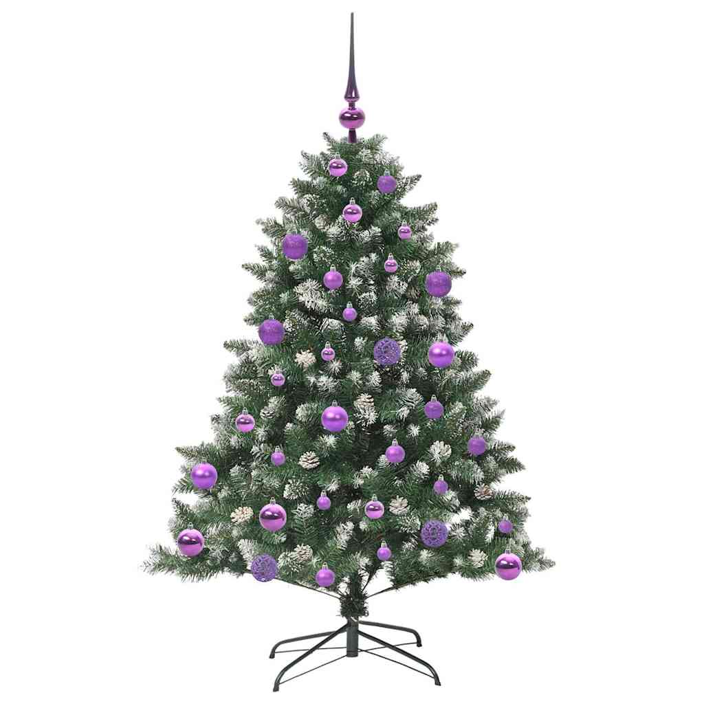 Mű karácsonyfa 150 LED-del Zöld 120 cm PVC és Műanyag és Acél