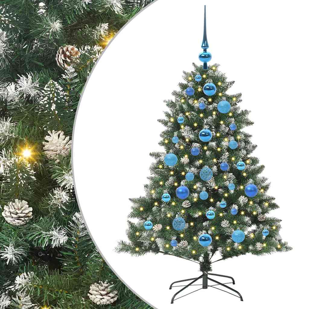 Mű karácsonyfa 150 LED-del Zöld 120 cm PVC és Műanyag és Acél