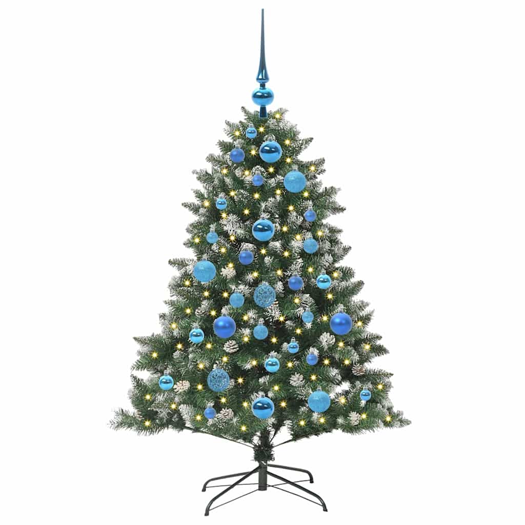 Mű karácsonyfa 150 LED-del Zöld 120 cm PVC és Műanyag és Acél