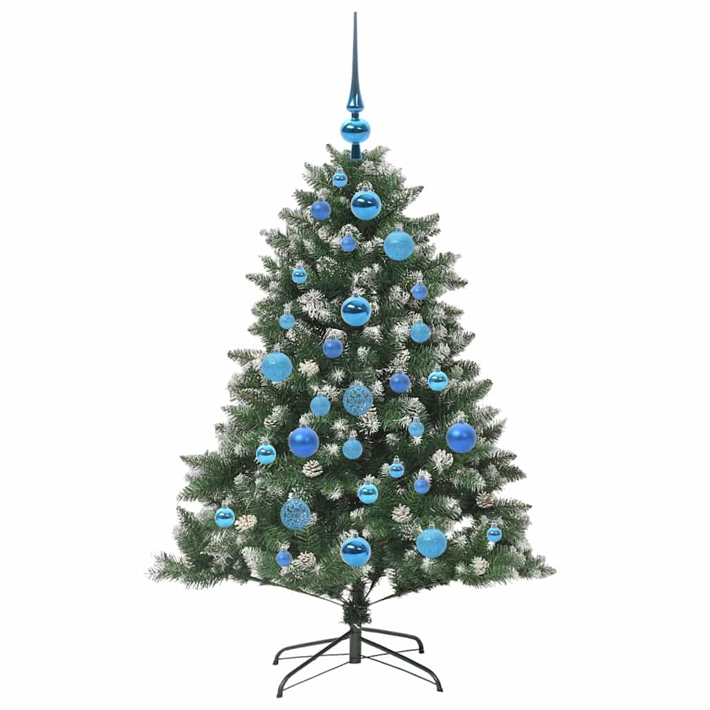 Mű karácsonyfa 150 LED-del Zöld 120 cm PVC és Műanyag és Acél