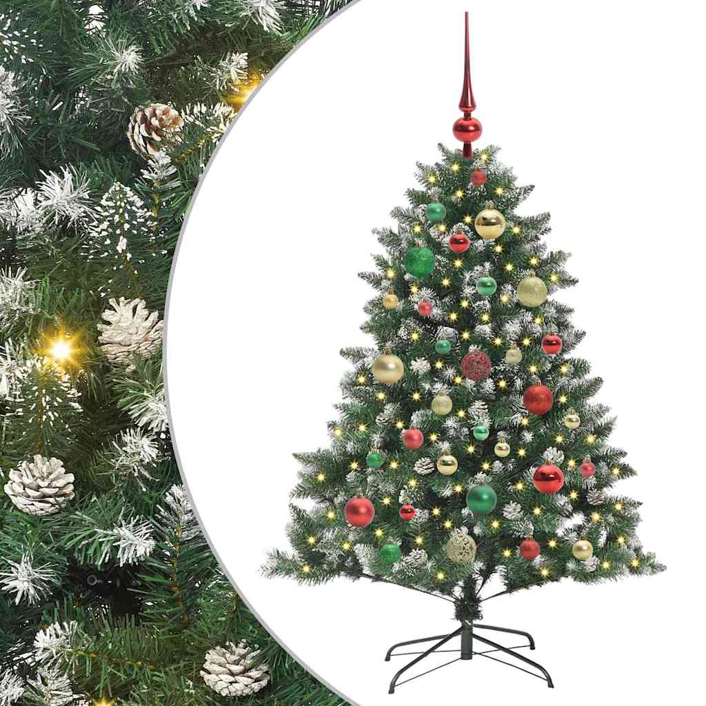 Mű karácsonyfa 150 LED-del Zöld 120 cm PVC és Műanyag és Acél