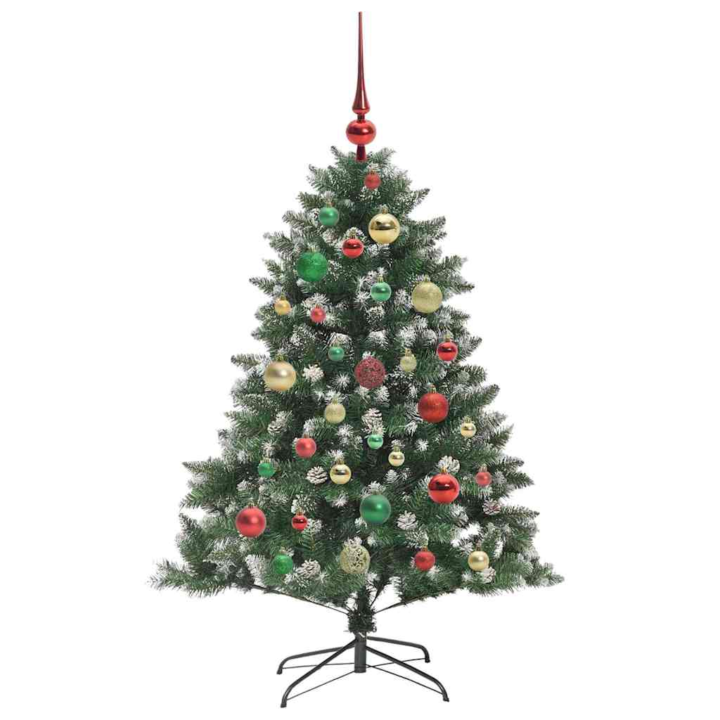 Mű karácsonyfa 150 LED-del Zöld 120 cm PVC és Műanyag és Acél
