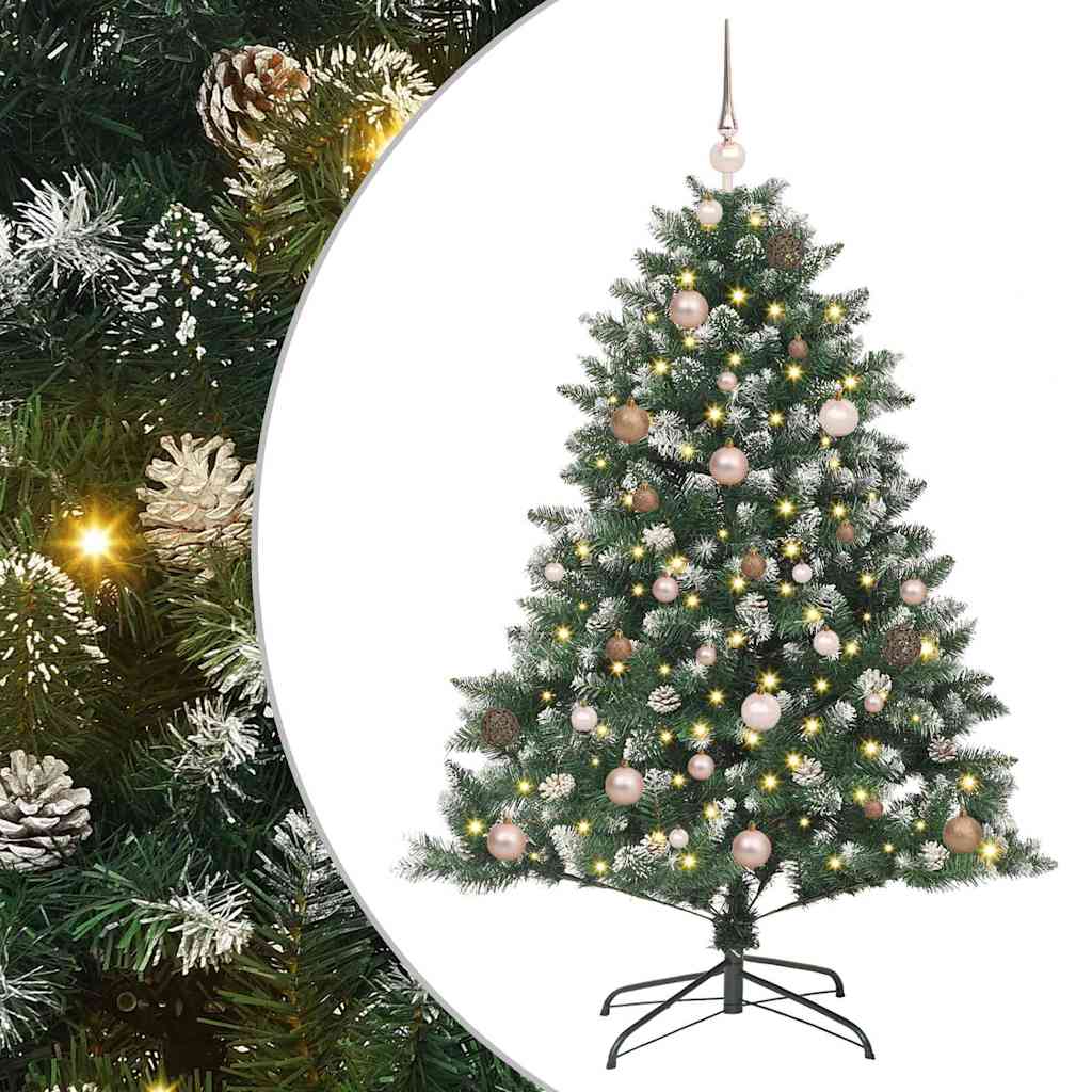 Mű karácsonyfa 150 LED-del Zöld 150 cm PVC és Műanyag és Acél