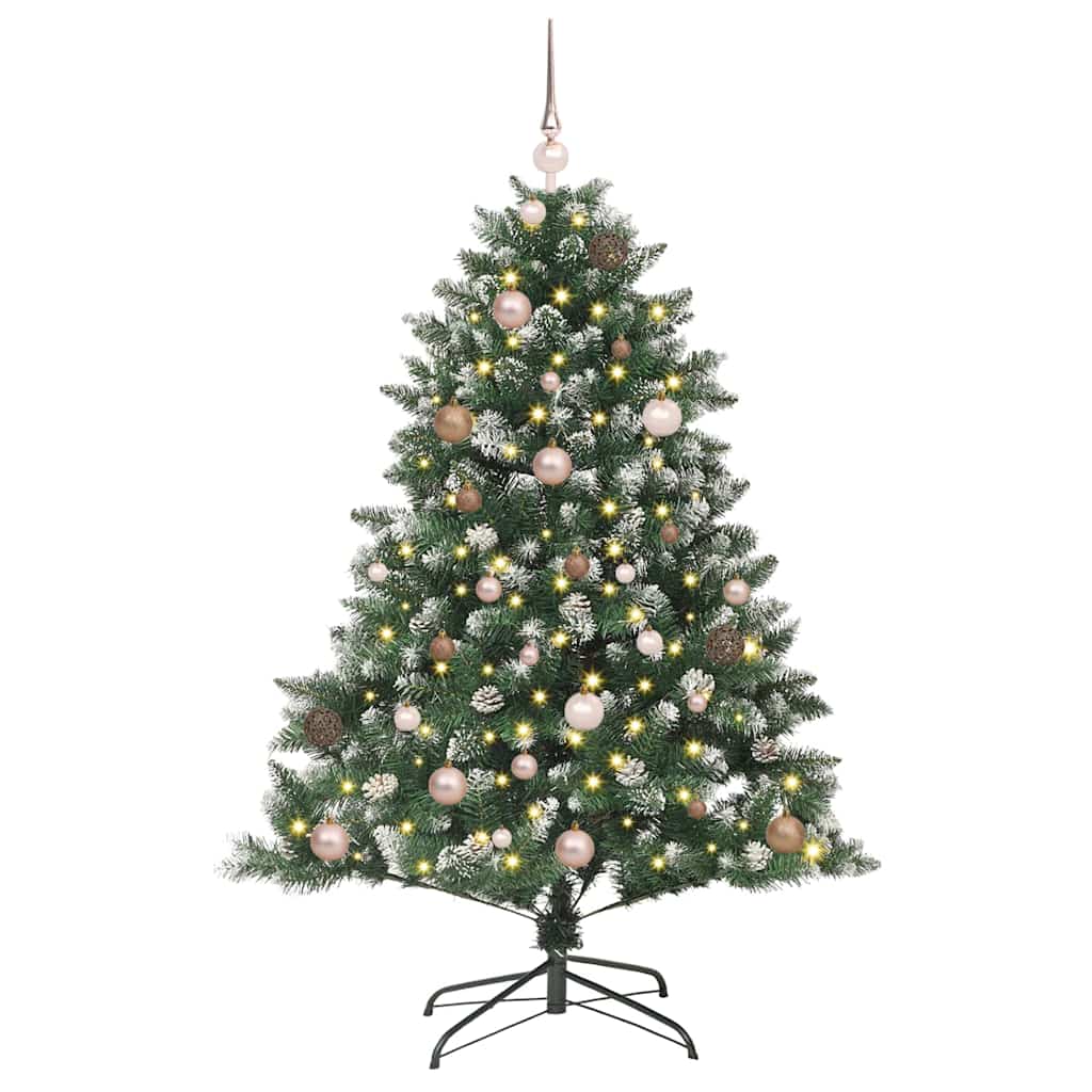 Mű karácsonyfa 150 LED-del Zöld 150 cm PVC és Műanyag és Acél