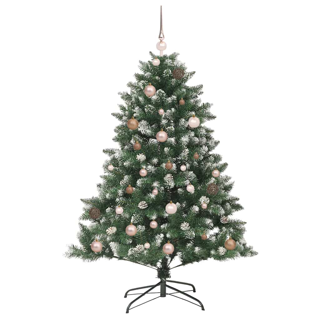 Mű karácsonyfa 150 LED-del Zöld 150 cm PVC és Műanyag és Acél