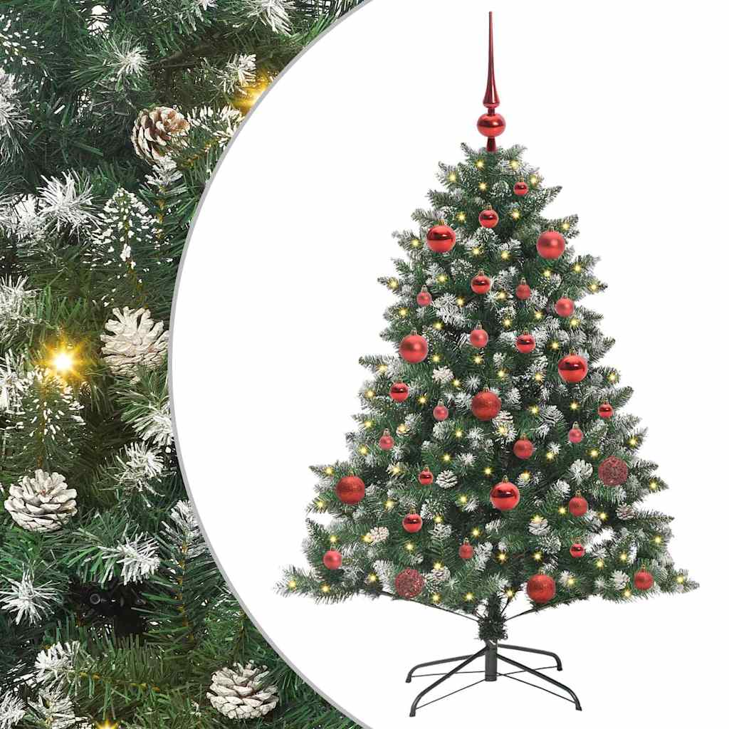 Mű karácsonyfa 150 LED-del Zöld 150 cm PVC és Műanyag és Acél