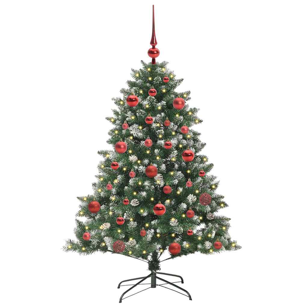 Mű karácsonyfa 150 LED-del Zöld 150 cm PVC és Műanyag és Acél