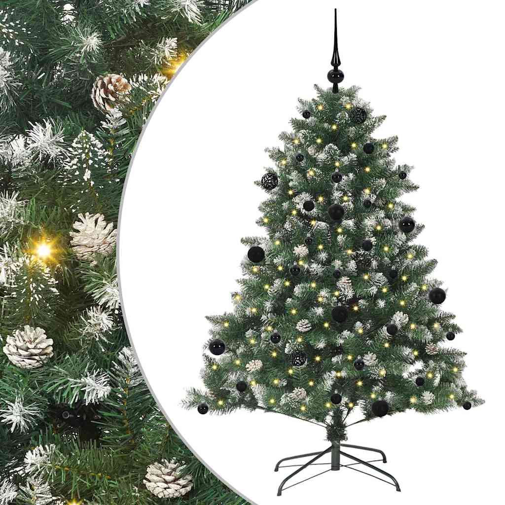 Mű karácsonyfa 150 LED-del Zöld 150 cm PVC és Műanyag és Acél