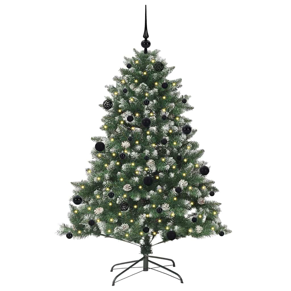 Mű karácsonyfa 150 LED-del Zöld 150 cm PVC és Műanyag és Acél