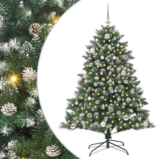 Mű karácsonyfa 150 LED-del Zöld 150 cm PVC és Műanyag és Acél