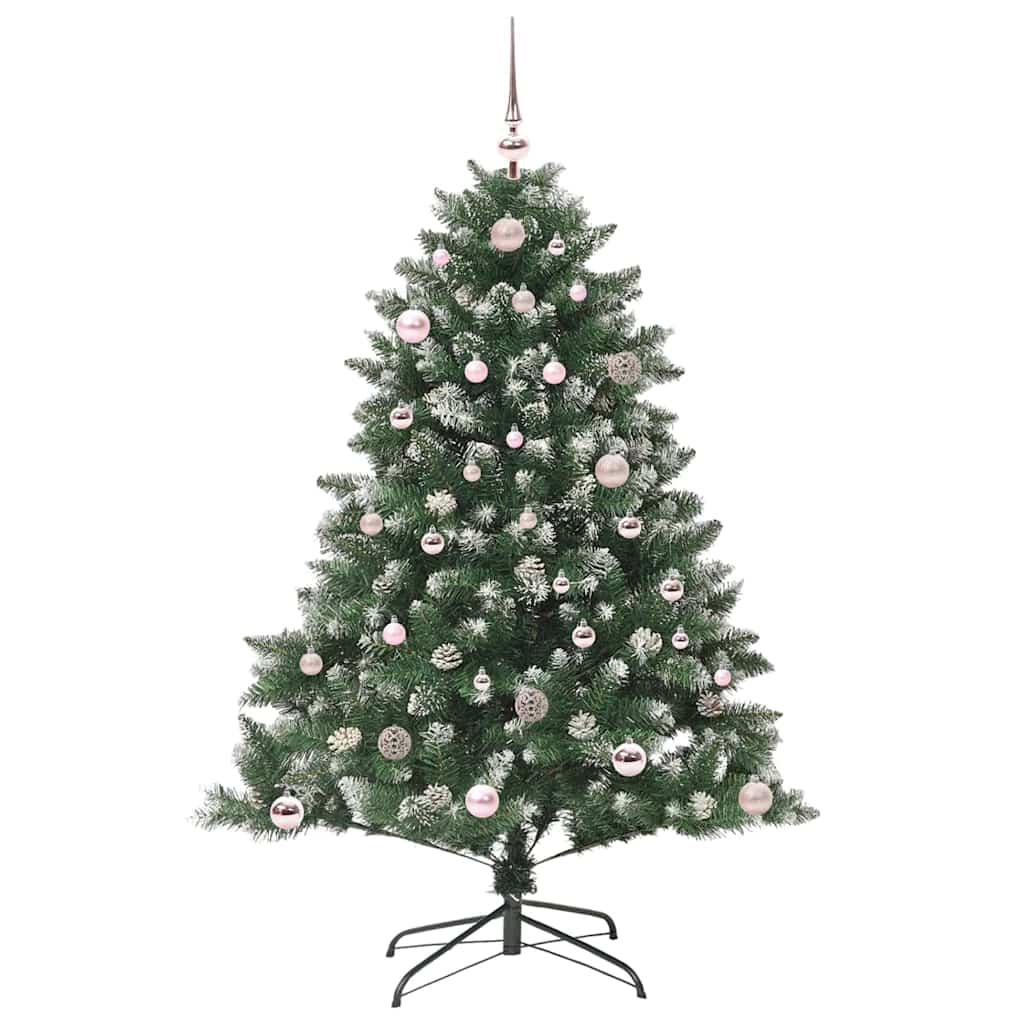 Mű karácsonyfa 150 LED-del Zöld 150 cm PVC és Műanyag és Acél