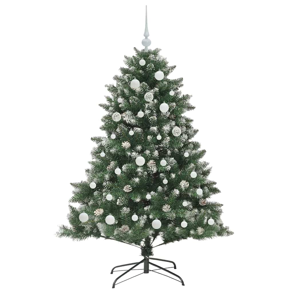 Mű karácsonyfa 150 LED-del Zöld 150 cm PVC és Műanyag és Acél