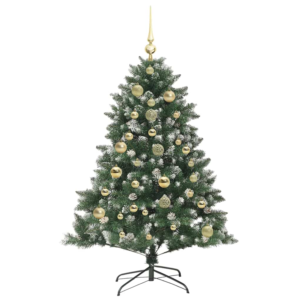 Mű karácsonyfa 150 LED-del Zöld 150 cm PVC és Műanyag és Acél