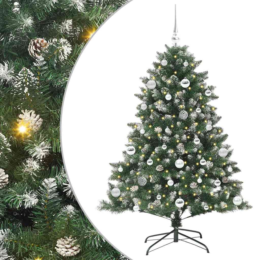 Mű karácsonyfa 150 LED-del Zöld 150 cm PVC és Műanyag és Acél