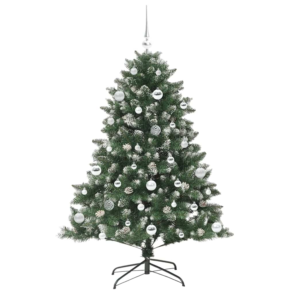 Mű karácsonyfa 150 LED-del Zöld 150 cm PVC és Műanyag és Acél