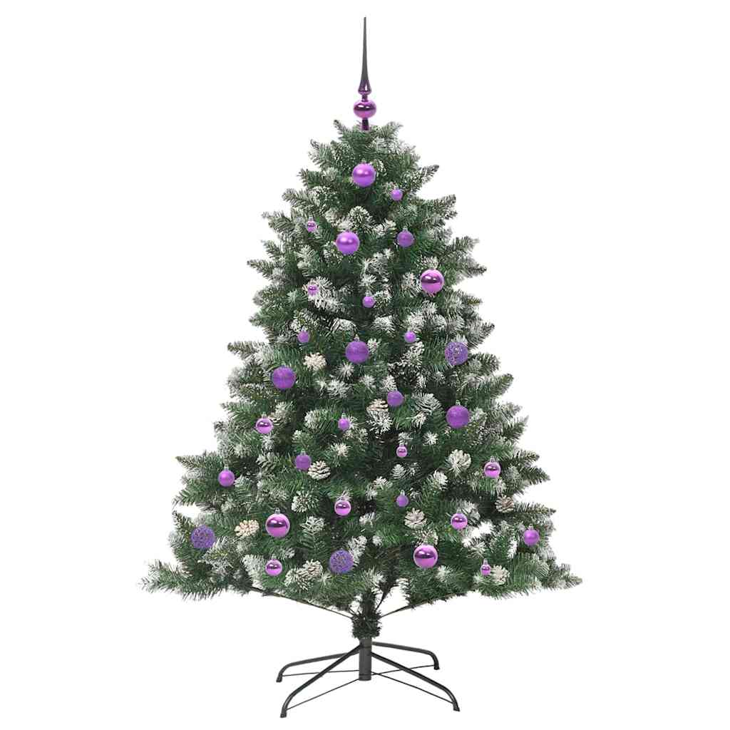 Mű karácsonyfa 150 LED-del Zöld 150 cm PVC és Műanyag és Acél