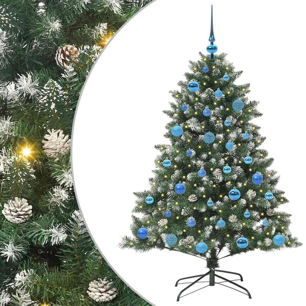 Mű karácsonyfa 150 LED-del Zöld 150 cm PVC és Műanyag és Acél