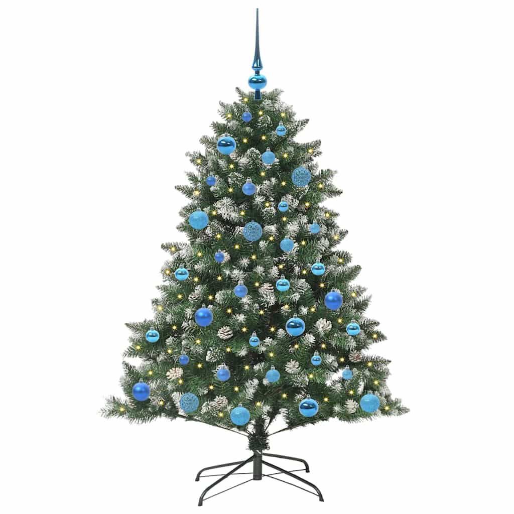 Mű karácsonyfa 150 LED-del Zöld 150 cm PVC és Műanyag és Acél