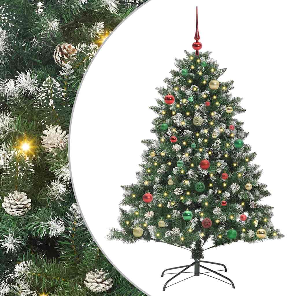 Mű karácsonyfa 150 LED-del Zöld 150 cm PVC és Műanyag és Acél