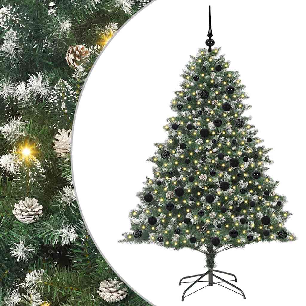 Mű karácsonyfa 300 LED-del Zöld 180 cm PVC és Műanyag és Acél