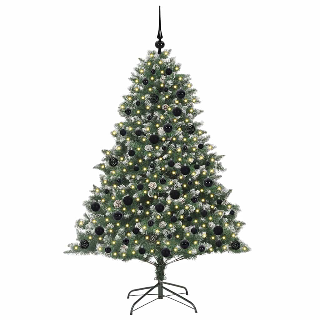 Mű karácsonyfa 300 LED-del Zöld 180 cm PVC és Műanyag és Acél