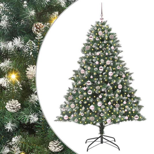 Mű karácsonyfa 300 LED-del Zöld 180 cm PVC és Műanyag és Acél