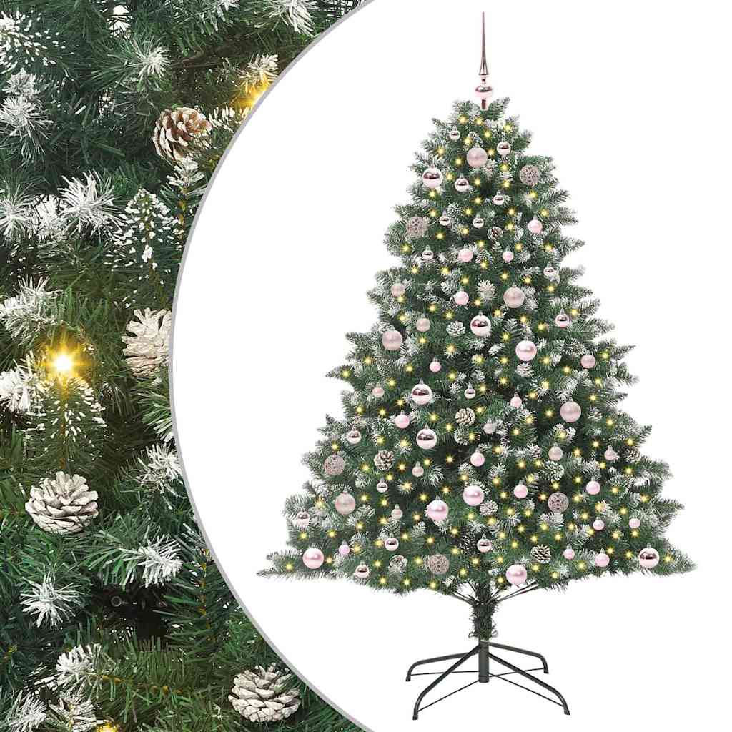 Mű karácsonyfa 300 LED-del Zöld 180 cm PVC és Műanyag és Acél