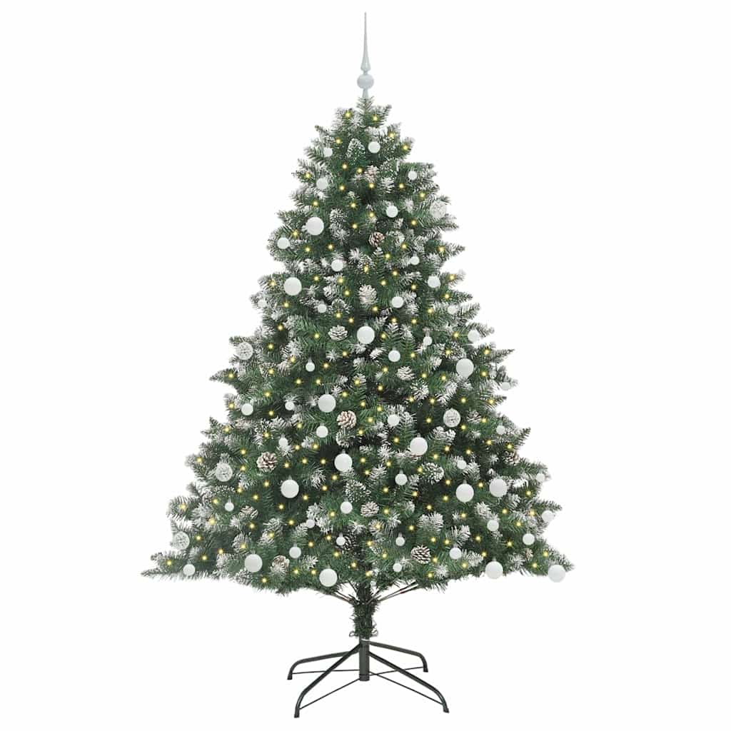 Mű karácsonyfa 300 LED-del Zöld 180 cm PVC és Műanyag és Acél
