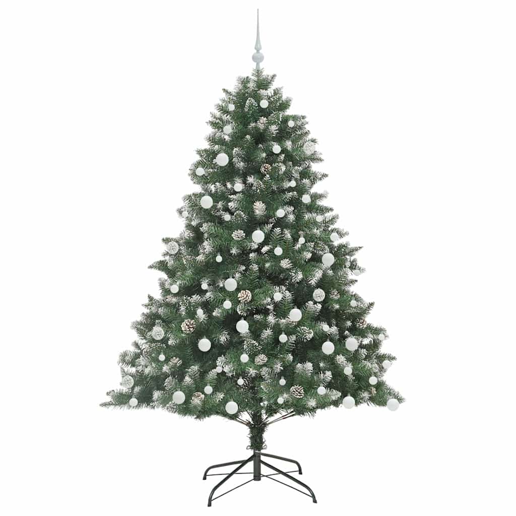 Mű karácsonyfa 300 LED-del Zöld 180 cm PVC és Műanyag és Acél