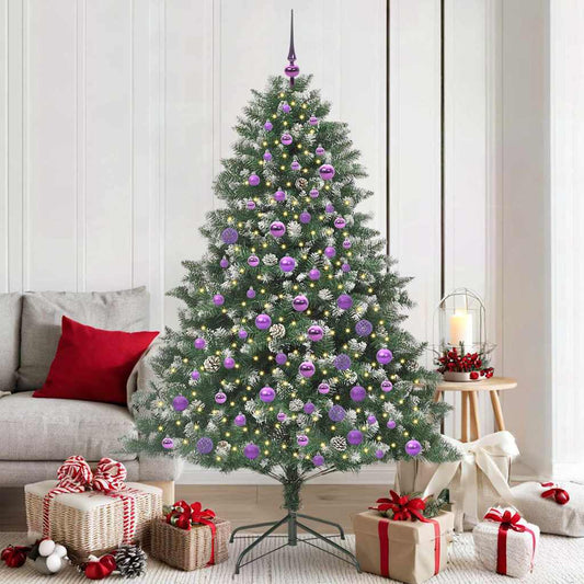 Mű karácsonyfa 300 LED-del Zöld 180 cm PVC és Műanyag és Acél