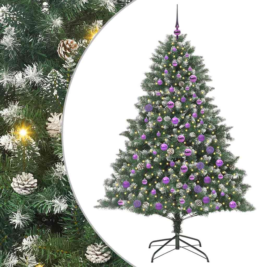 Mű karácsonyfa 300 LED-del Zöld 180 cm PVC és Műanyag és Acél